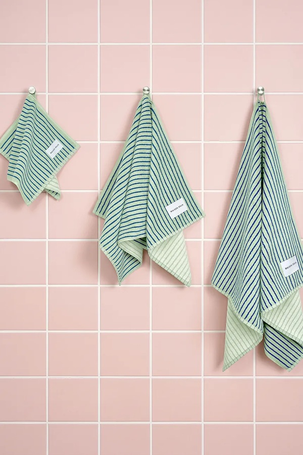 Маленький рушник бавовняний Maison Deux Stripes Color 50 x 100 cm колір зелений фото 3