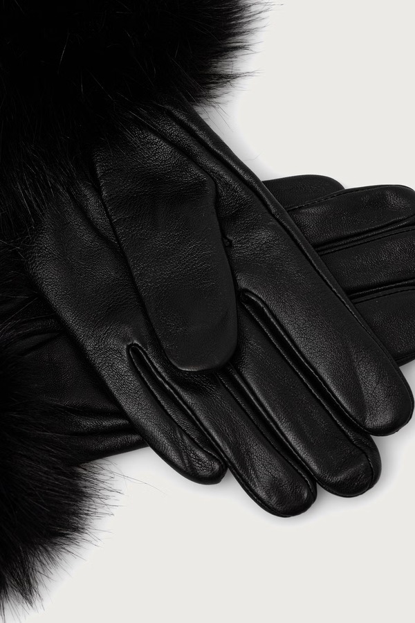 Рукавиці жіночі шкіряні Le Privé BIJOU GLOVES NOIR колір чорний фото 2