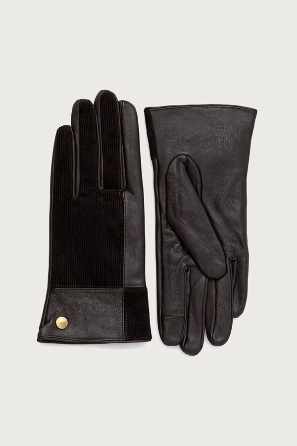 Рукавиці жіночі шкіряні Barbour колір коричневий фото 2