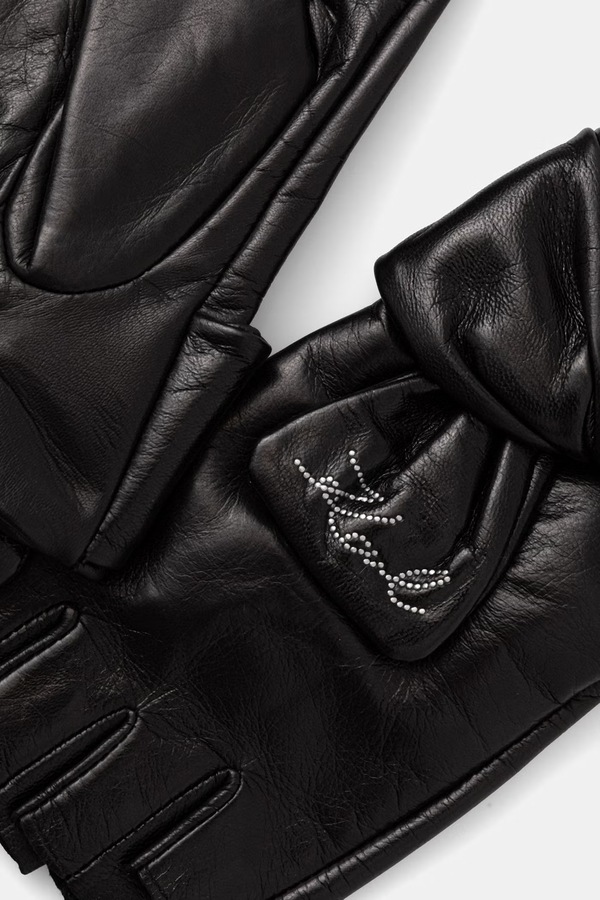 Рукавицы женские кожаные Karl Lagerfeld K/SIGNATURE цвет черный
