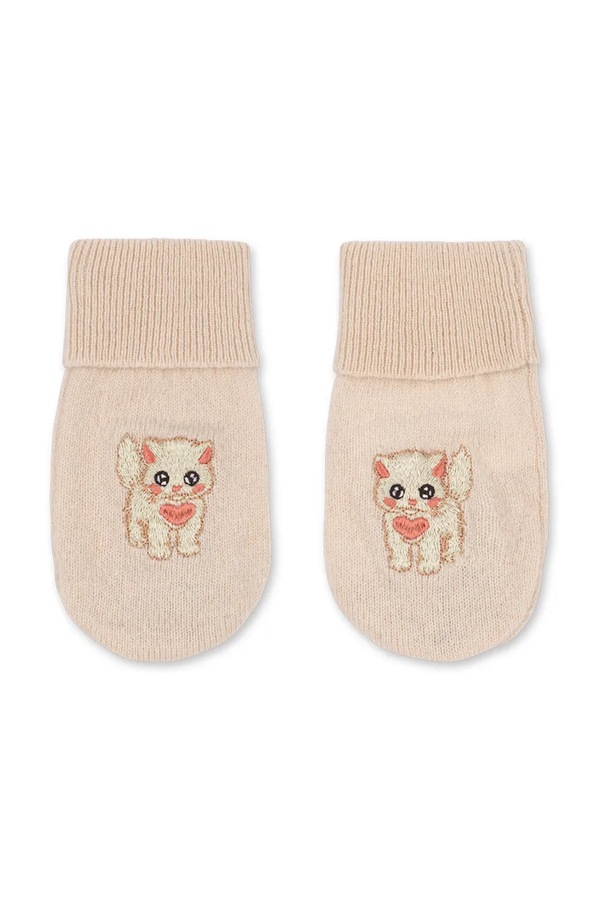 Рукавицы детские шерстяные Konges Sløjd COLLETTE MITTENS цвет розовый фото 2