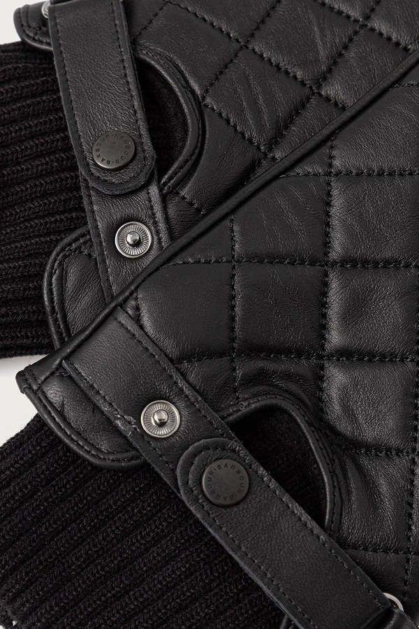 Рукавиці чоловічі шкіряні Barbour колір чорний фото 2