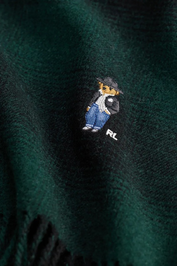 Шаль жіноча вовняна Polo Ralph Lauren колір зелений фото 3