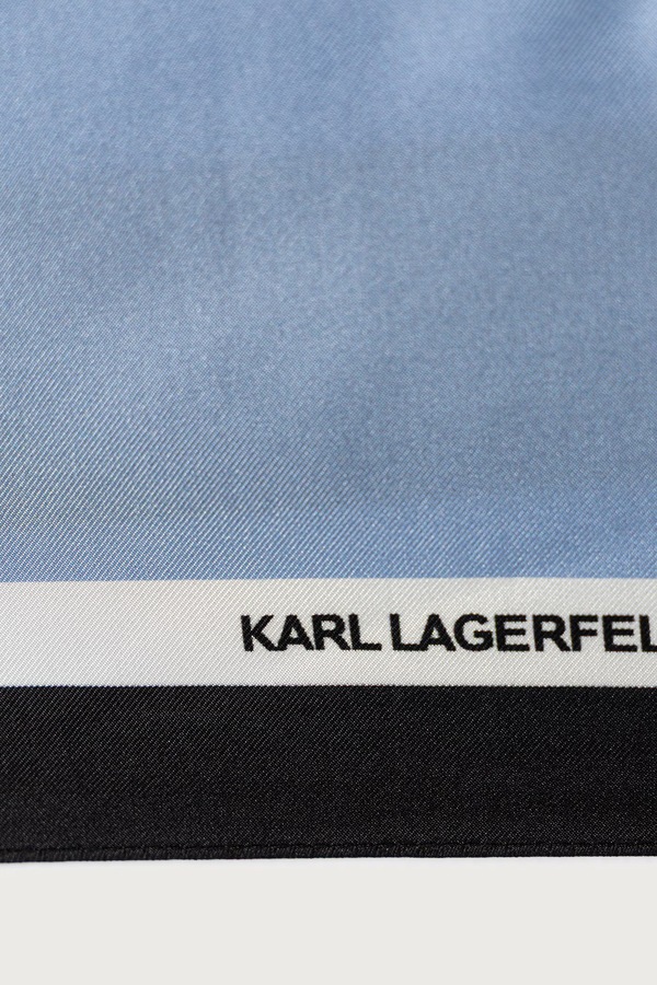 Хустка на шию жіноча шовкова Karl Lagerfeld колір блакитний