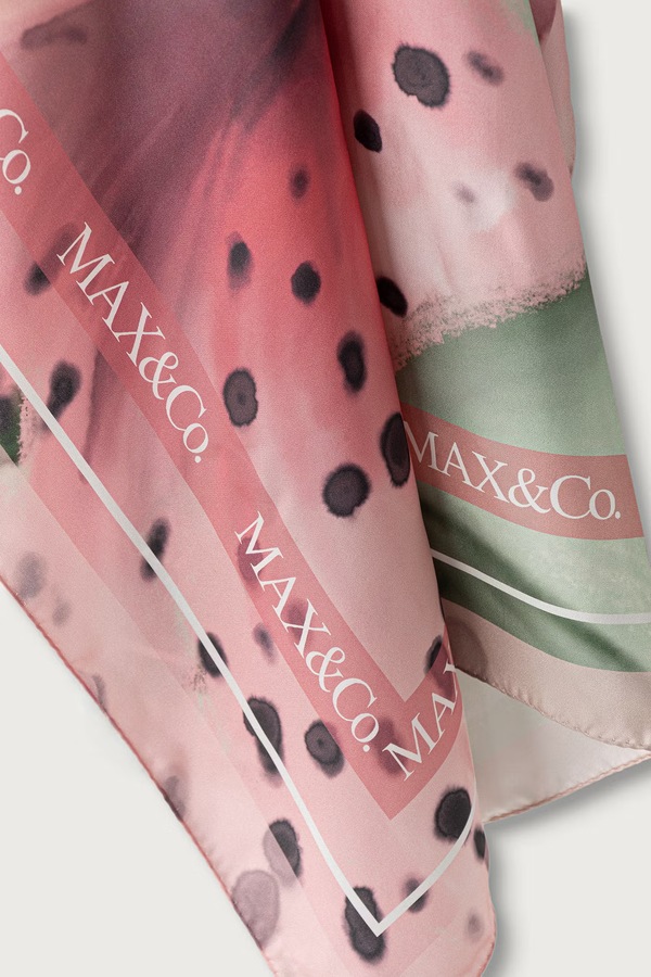 Хустка жіноча шовкова Max&Co. MCABATTISTA колір рожевий фото 2