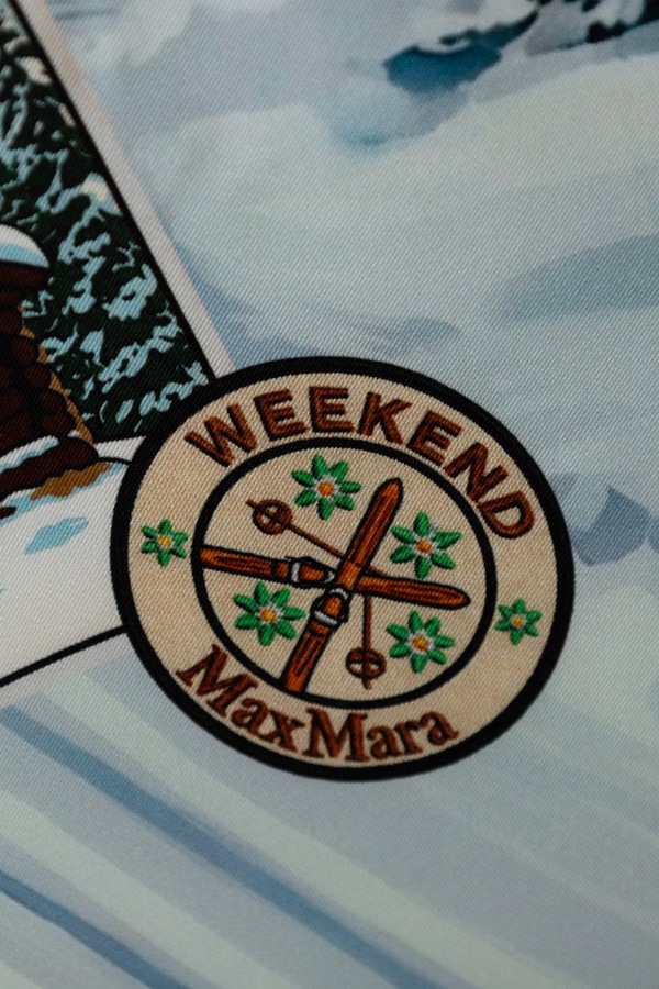 Хустка на шию жіноча шовкова Weekend Max Mara WKAONESTO колір блакитний фото 2