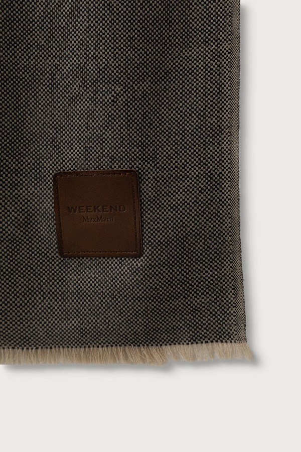 Шаль жіноча вовняна Weekend Max Mara WKAQUANTUM колір коричневий фото 3