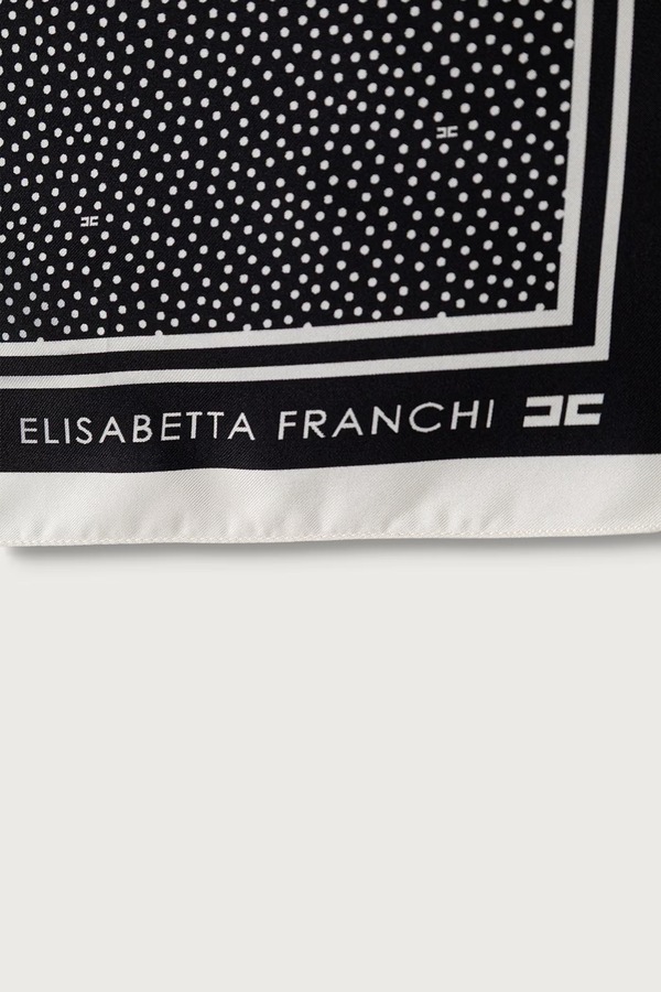 Хустка на шию жіноча шовкова Elisabetta Franchi колір чорний фото 2