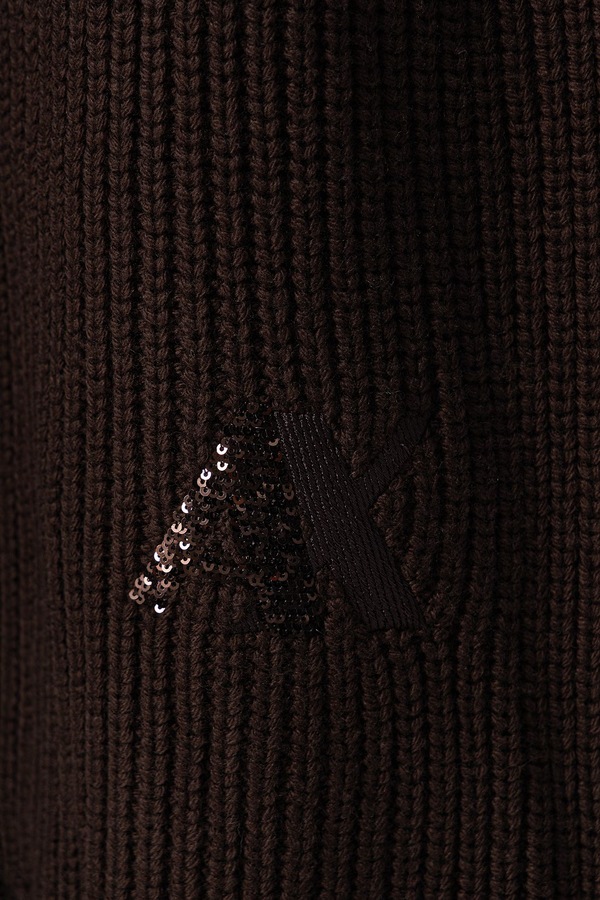 Шарф жіночий з вовною Armani Exchange колір коричневий фото 2