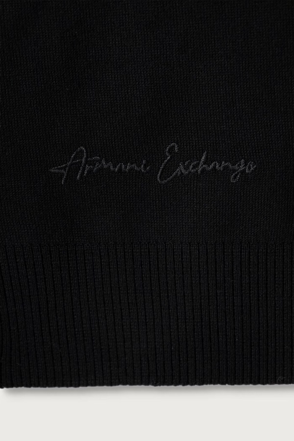 Шарф жіночий вовняний Armani Exchange колір чорний фото 2