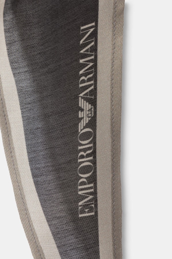 Хустка на шию жіноча з шовком Emporio Armani колір чорний