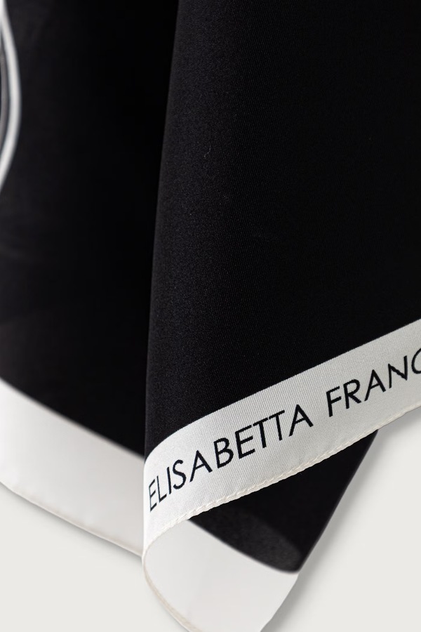 Хустка на шию жіноча шовкова Elisabetta Franchi колір чорний фото 2