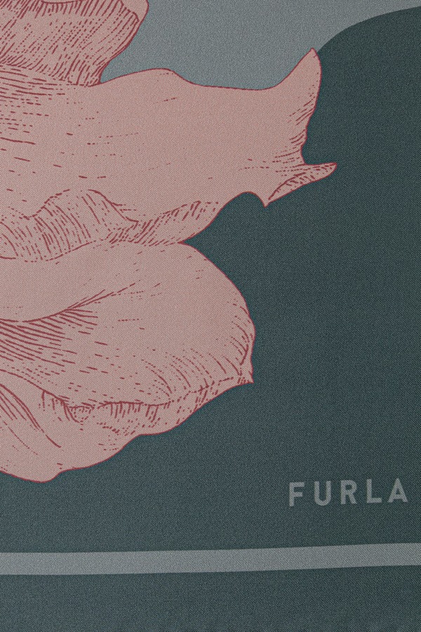 Хустка жіноча шовкова Furla колір бірюзовий