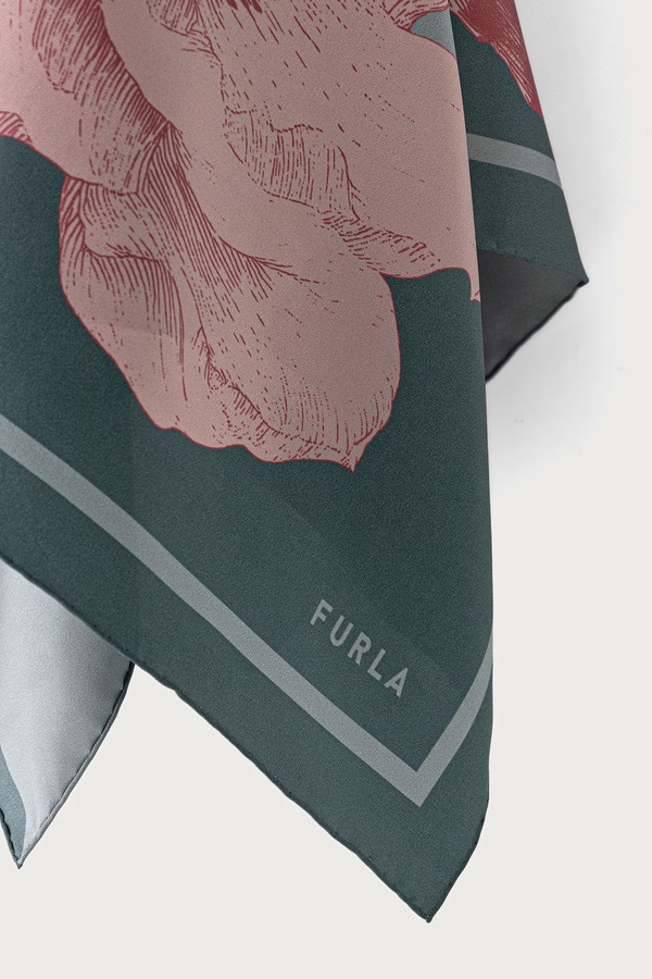 Хустка жіноча шовкова Furla колір бірюзовий фото 2