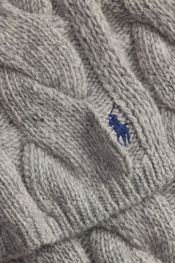 Шарф жіночий вовняний Polo Ralph Lauren колір сірий фото 2