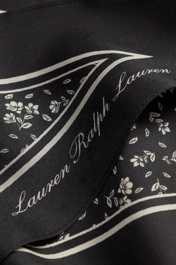 Хустка жіноча шовкова Lauren Ralph Lauren колір чорний фото 2