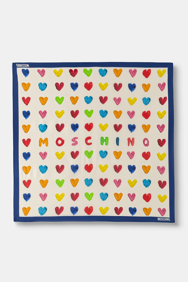Шовкова хустка жіноча шовкова Moschino колір бежевий