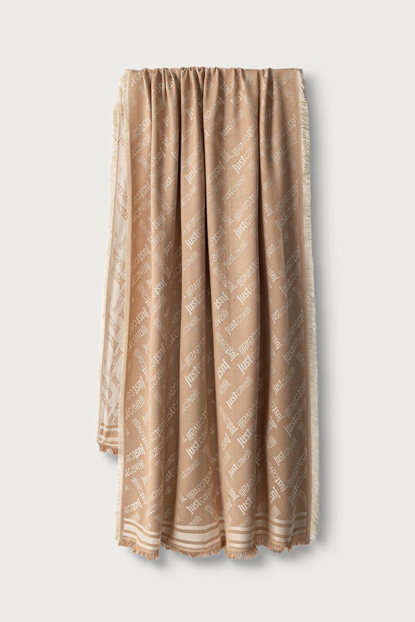 Шаль из вискозы Just Cavalli цвет бежевый