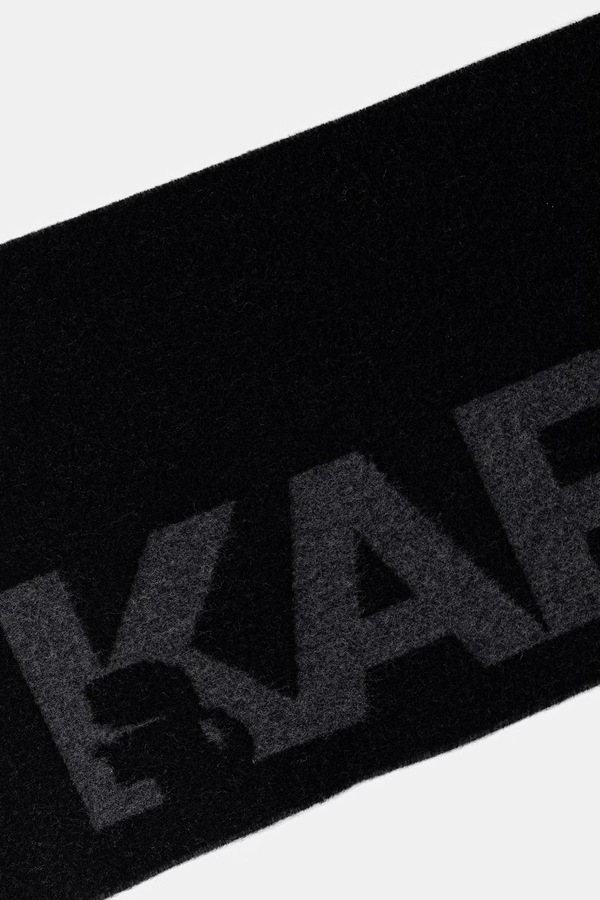 Шарф чоловічий з вовною Karl Lagerfeld колір чорний фото 2