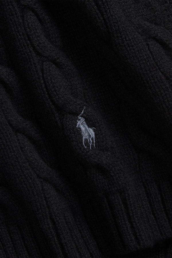 Шарф чоловічий вовняний Polo Ralph Lauren колір чорний
