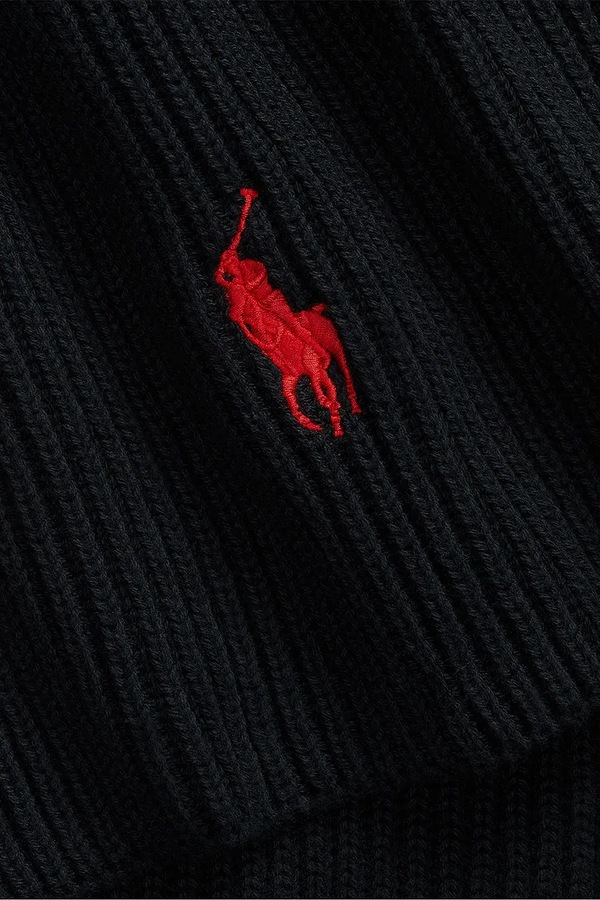 Шарф чоловічий бавовняний Polo Ralph Lauren колір чорний