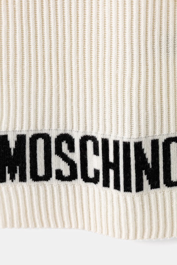 Шарф чоловічий з вовною Moschino колір бежевий