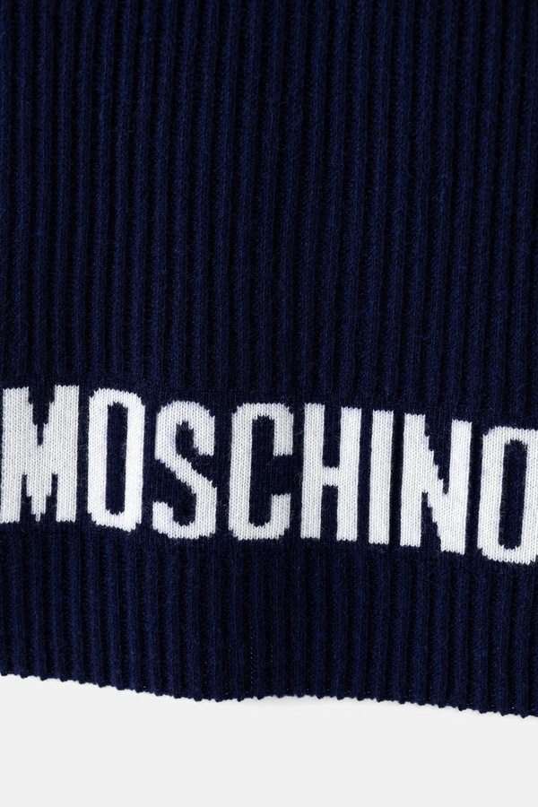 Шарф чоловічий з вовною Moschino колір темно-синій