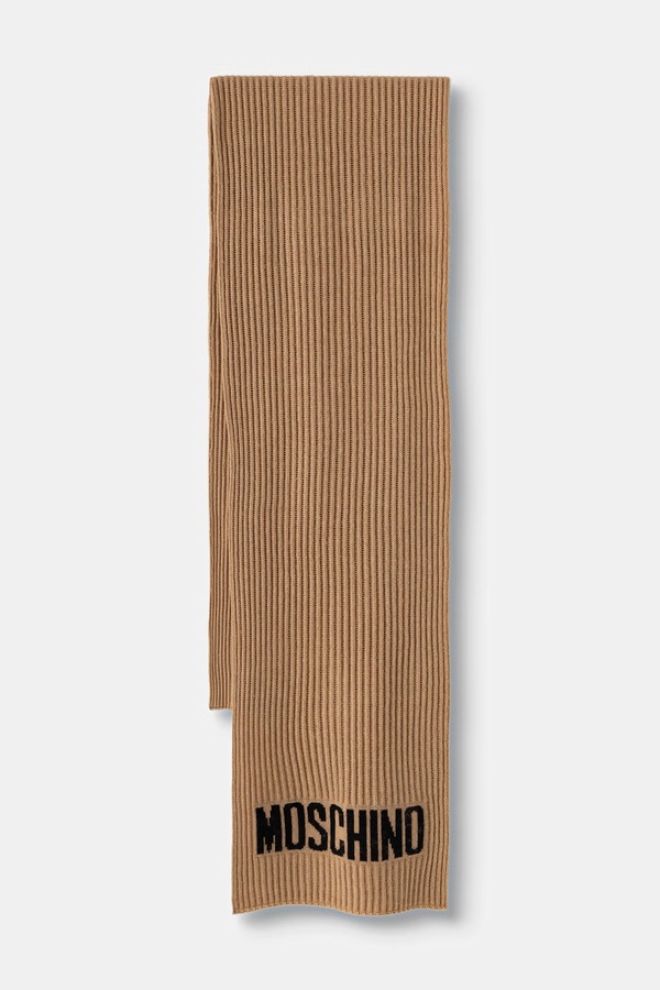 Шарф чоловічий з вовною Moschino колір коричневий