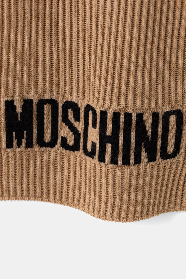 Шарф чоловічий з вовною Moschino колір коричневий