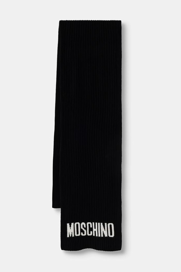 Шарф чоловічий з вовною Moschino колір чорний