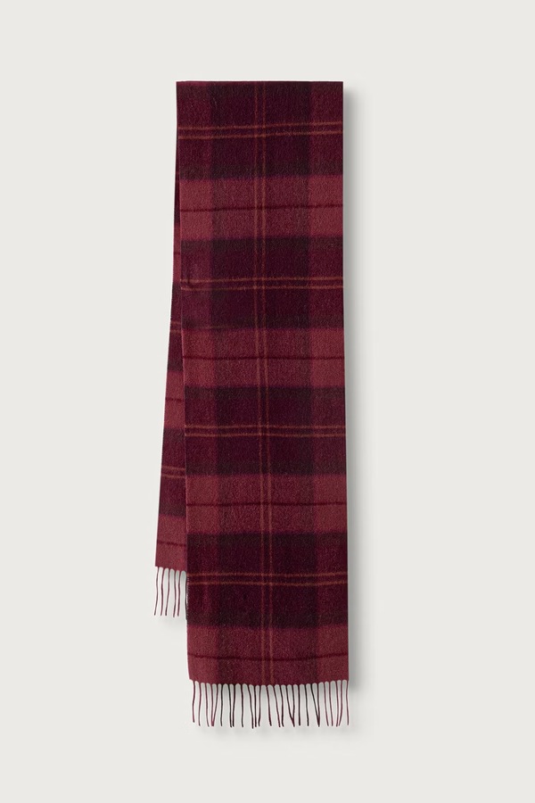 Шарф шерстяной Barbour цвет бордовый