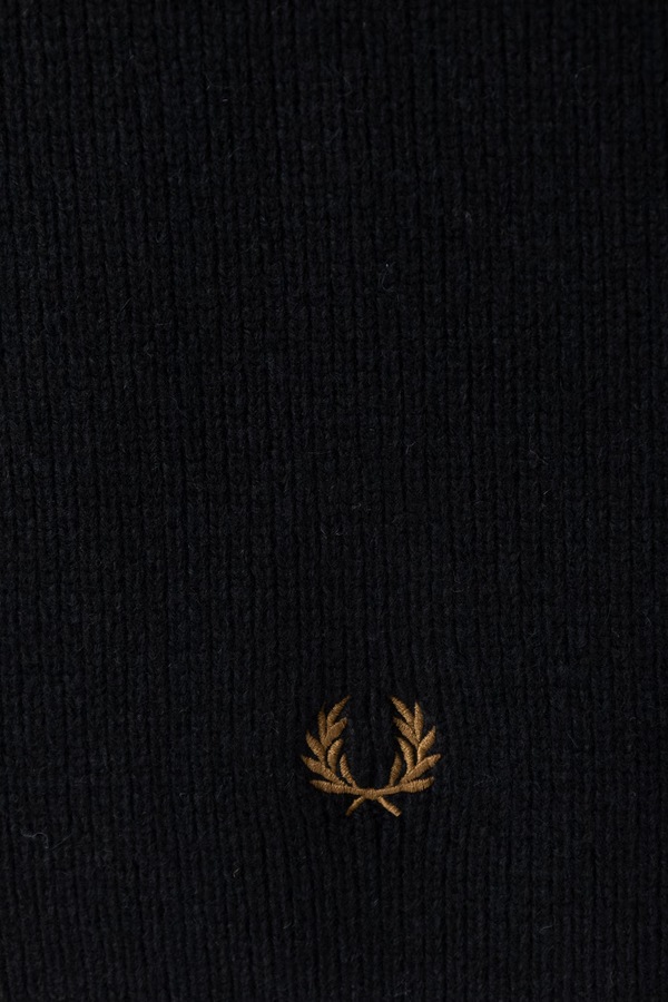 Шарф шерстяной Fred Perry цвет черный фото 2