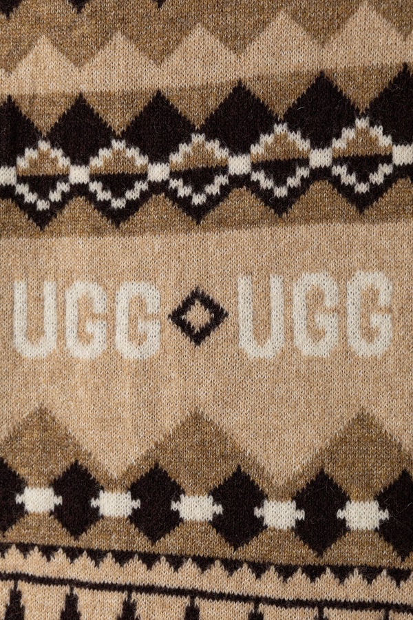 Шарф з додаванням вовни UGG BRAYLEE колір бежевий фото 2