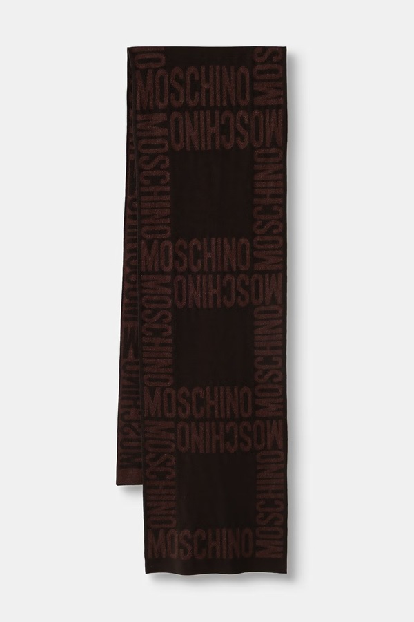 Шарф з вовною Moschino колір коричневий