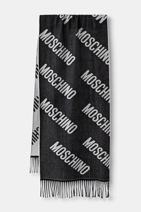 Шарф вовняний Moschino колір чорний