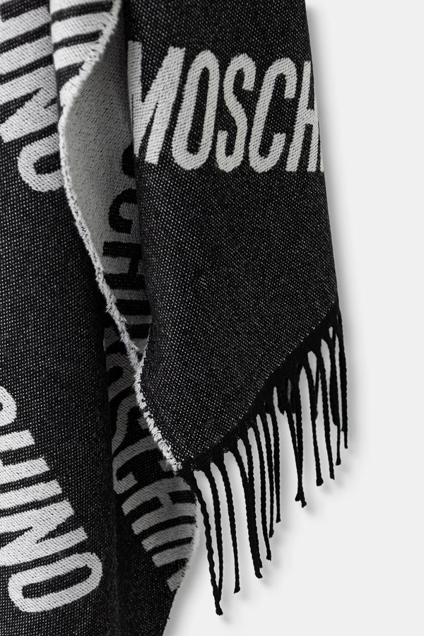 Шарф вовняний Moschino колір чорний фото 2