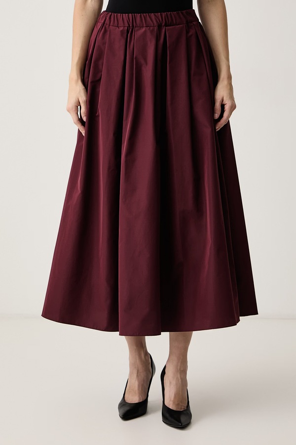 Спідниця з бавовною Weekend Max Mara WKIEFEBO колір бордовий