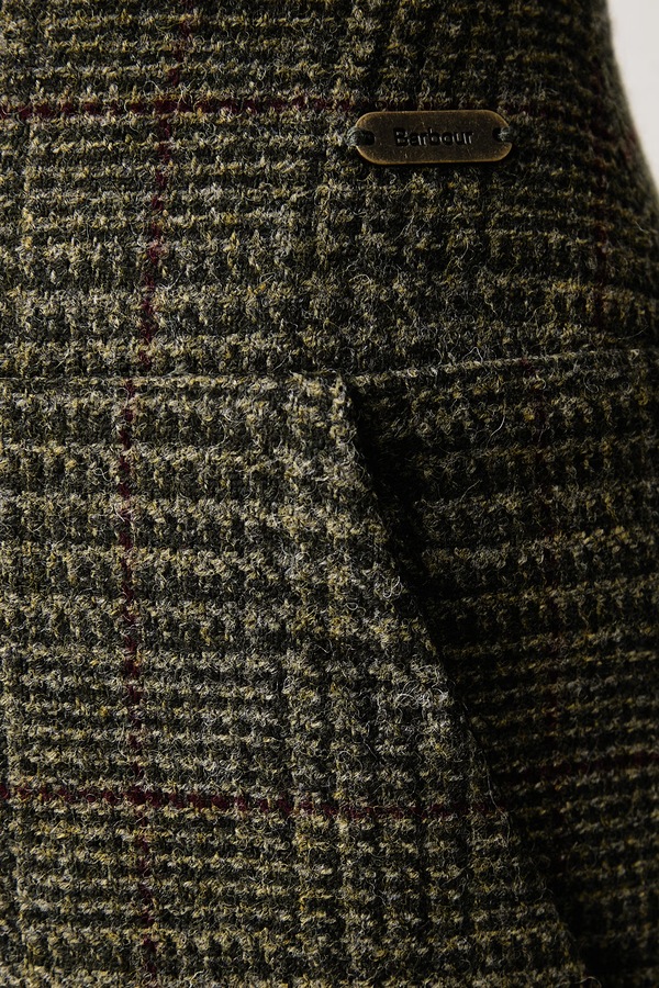 Спідниця вовняна Barbour колір зелений фото 4