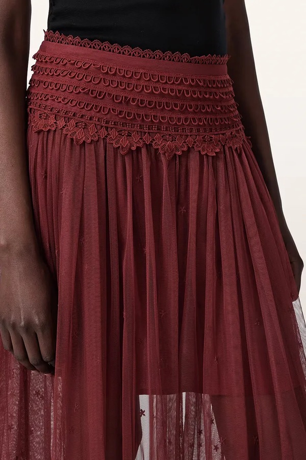 Спідниця AllSaints TRIXIE LACE колір прозорий фото 4