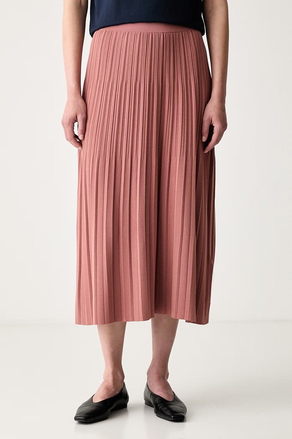 Плісирована спідниця з віскозою Weekend Max Mara WKDGHIGLIA колір рожевий