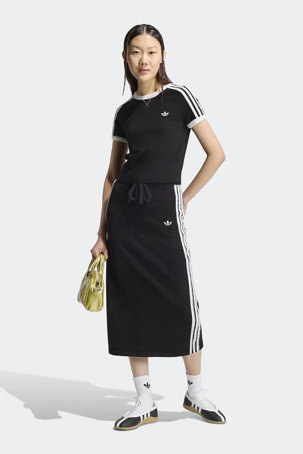 Спідниця з віскозою adidas Originals колір чорний фото 2