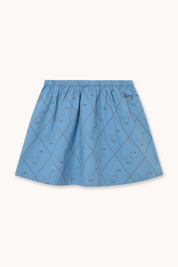 Юбка-клеш хлопковая Tinycottons GEESE POPLIN SKIRT цвет голубой
