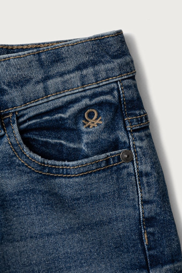 Джинси slim fit дитячі United Colors of Benetton колір темно-синій фото 2