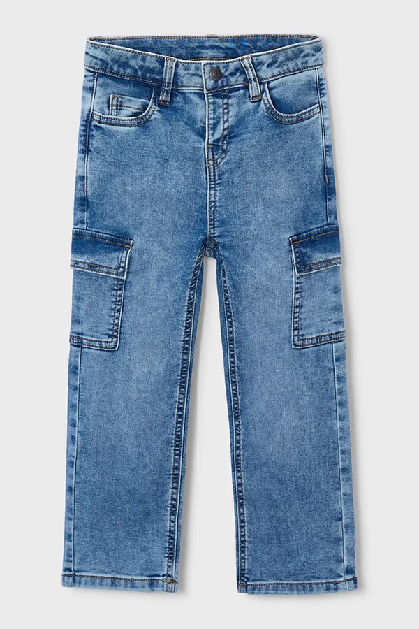 Джинси дитячі Mayoral soft denim cargo колір блакитний