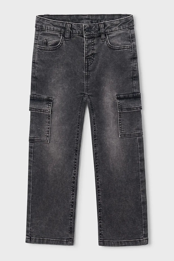 Джинси дитячі Mayoral soft denim cargo колір сірий
