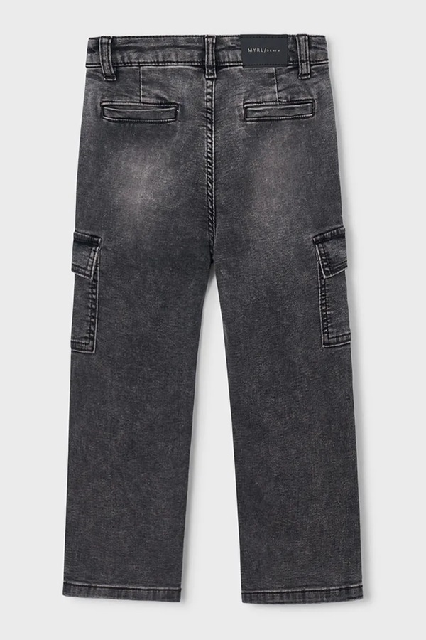 Джинси дитячі Mayoral soft denim cargo колір сірий
