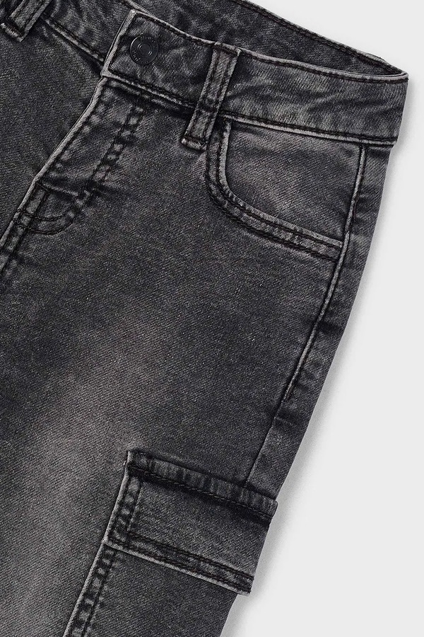 Джинси дитячі Mayoral soft denim cargo колір сірий фото 2