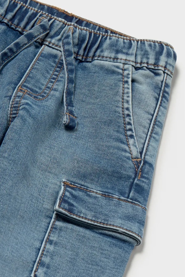Джинси для немовлят Mayoral soft denim cargo колір блакитний фото 3