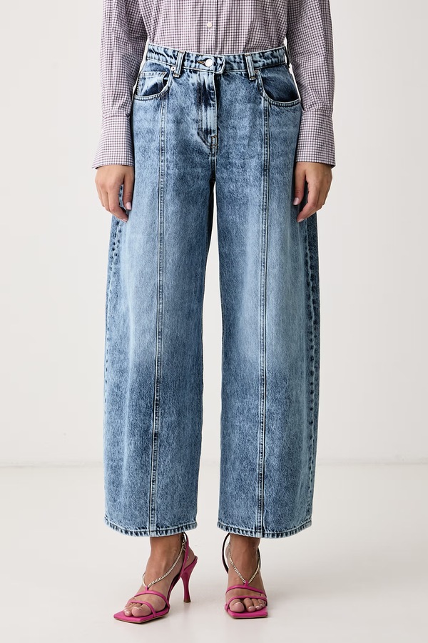 Джинси wide leg жіночі Haveone колір блакитний