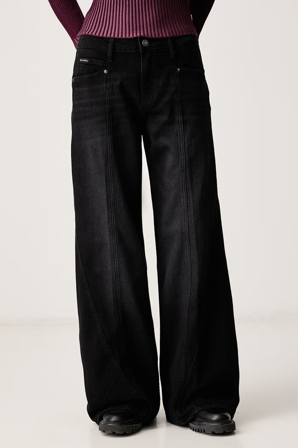 Джинси wide leg жіночі Guess Jeans колір чорний